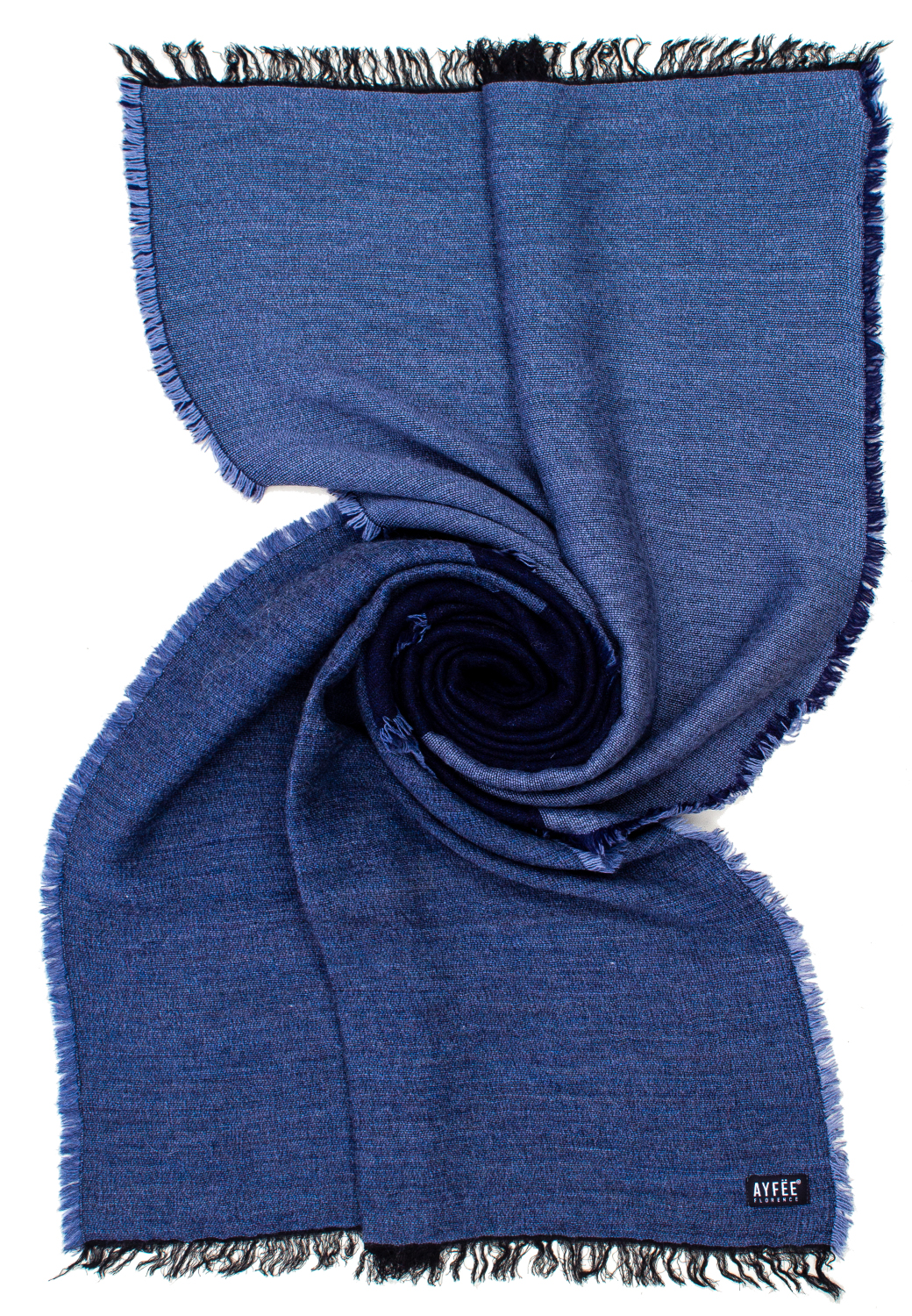 STOLA JACQUARD TINTA UNITA, 50%AC 38%MD 8%WO 4%WP, MADE IN ITALY           - DENIM